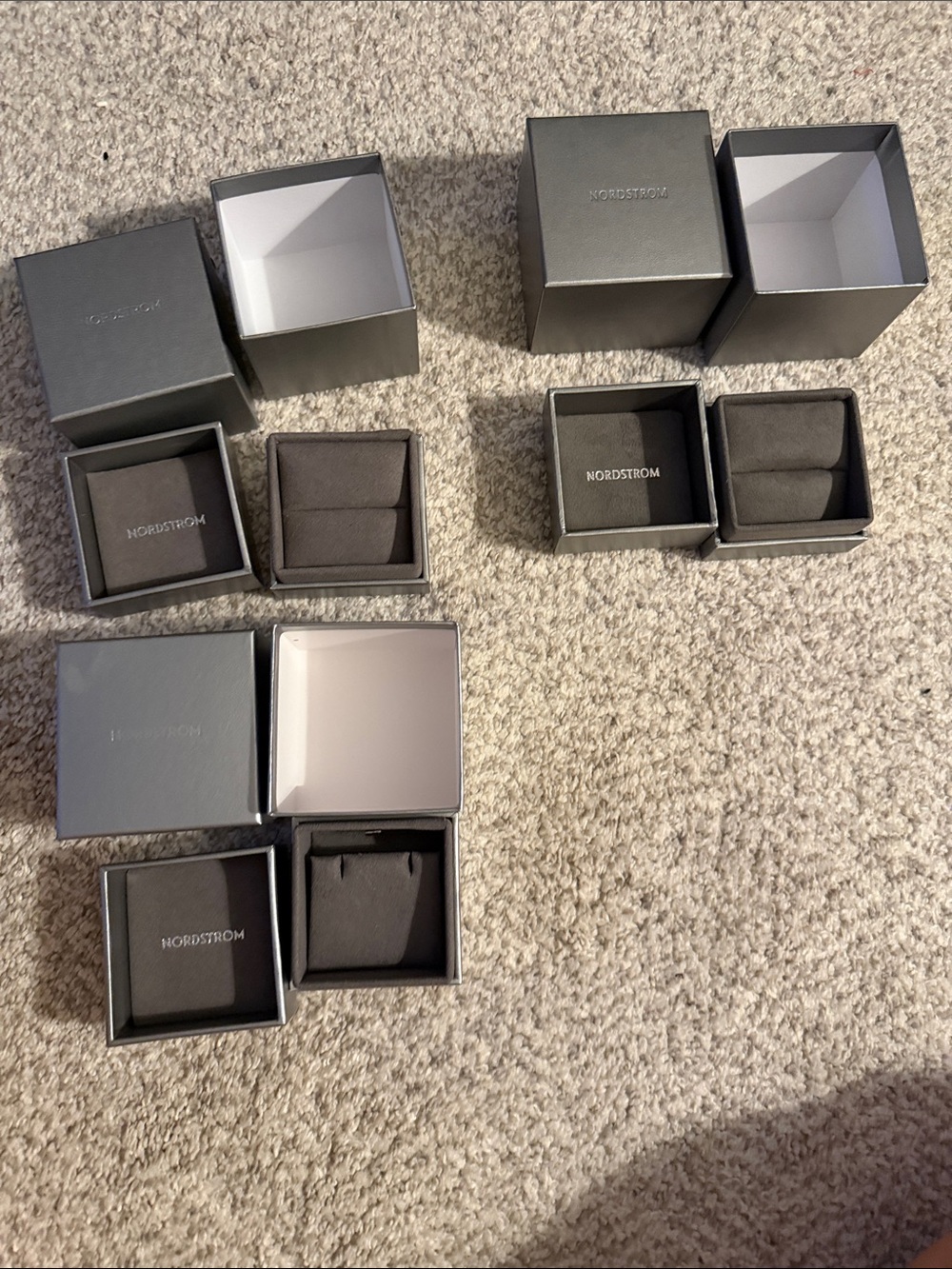 Nordstrom Jewelry Gift Boxes-2 rings and 1 earring